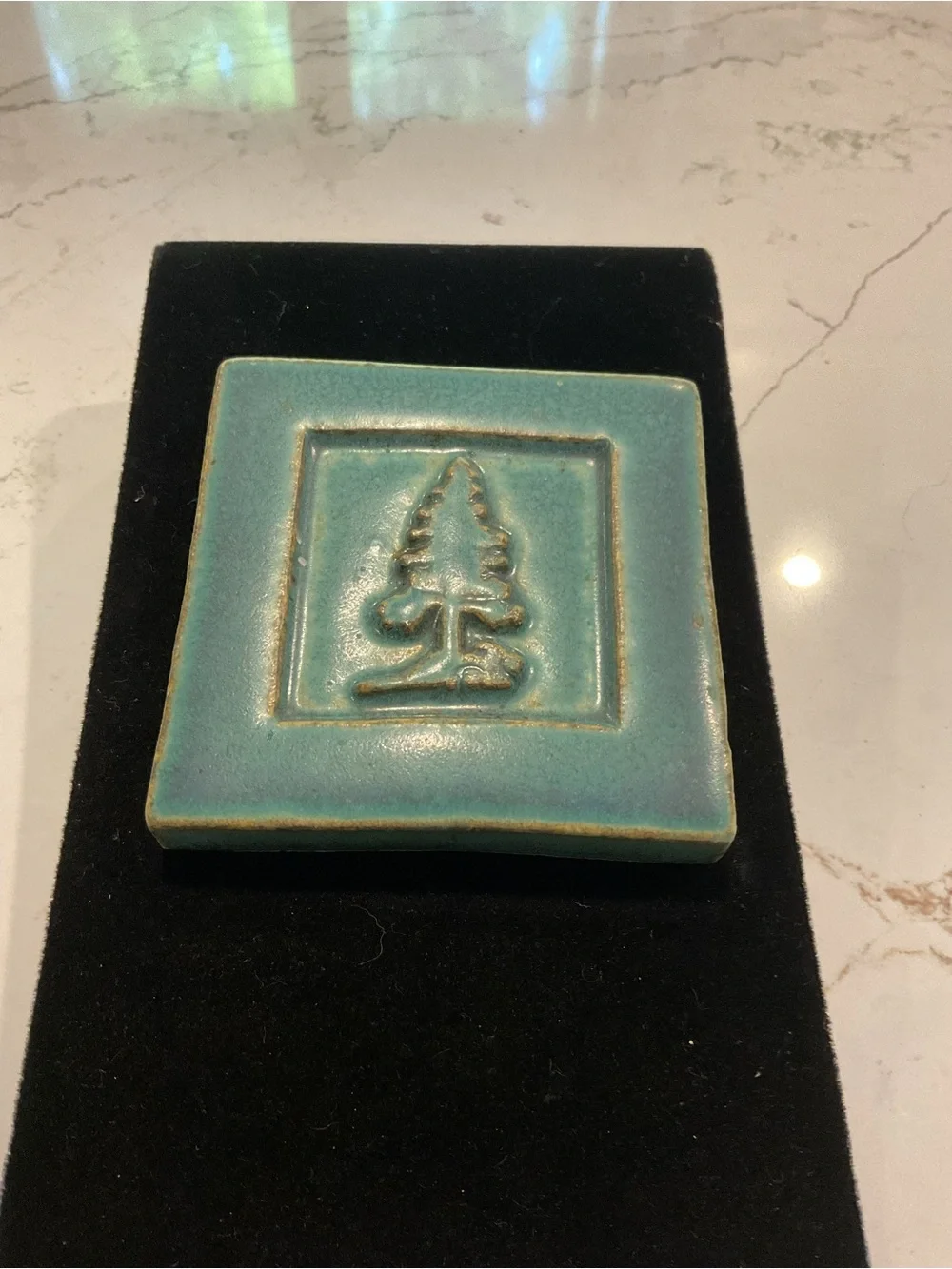 Vintage 1998 PEWABIC Ceramic TILE Tree County Core/Cabin